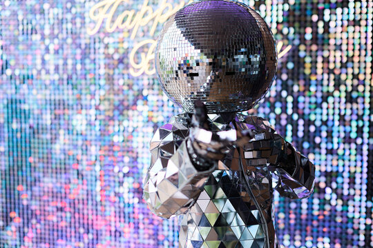 Shiny Mirror Disco Man Costume