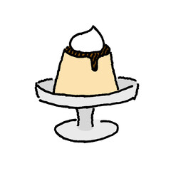 Custard Pudding – Colorful Food Illustration