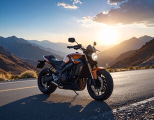 motorcycle in the mountains