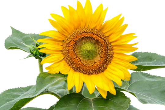 Bright Sunflower Vector Isolated on Transparent Background