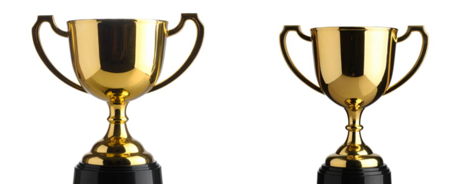 Trophy Cup with Golden Glow, Isolated