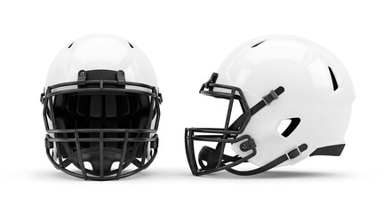 Fototapeta premium White Football Helmet with Black Faceguard – Dual View Design for Safety & Style