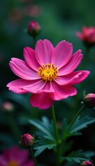 Intricate detail of a cosmos flower in a garden, spring, cosmos flower, element
