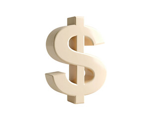 Fototapeta premium A creamy, 3D dollar sign isolated against a stark, black background
