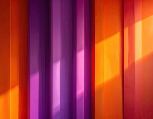 Vertical stripes of varying colors cast shadows in the sunlight