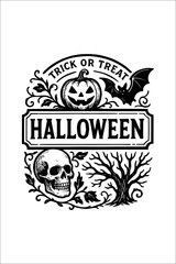 Halloween Trick or Treat Label Design