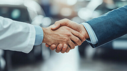 Deal is Done! Doctor and Business Man Handshake After Successful Meeting - Modern Healthcare Partnership in the Making, Signifying Trust and Success