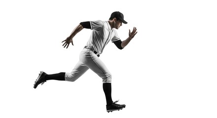 Baseball Sprint in Full Stride – Speed, Focus & Athletic Drive