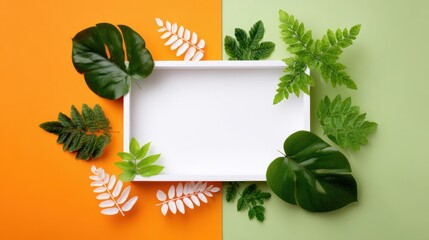 Beautiful lush greenery and vibrant tropical foliage arranged decoratively for natural home interior and outdoor environment enhancement