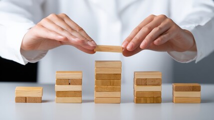 Professional wooden blocks stacking and balancing toys for children, educational development, creativity, teamwork, craftsmanship, natural materials