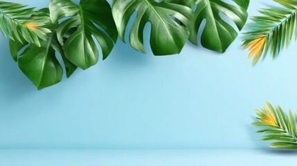 Vibrant tropical green leaves and lush foliage creating a fresh, natural background with exotic, decorative plants for outdoor and indoor botanical design