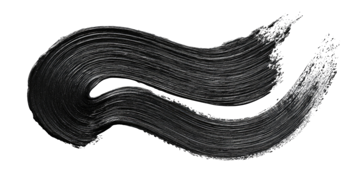 Abstract dark gray paint strokes forming flowing curves