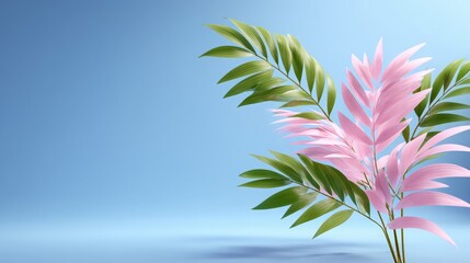 Beautiful tropical foliage with vibrant pink leaves and lush green greenery, perfect for outdoor decorative botanical designs and natural environment themes