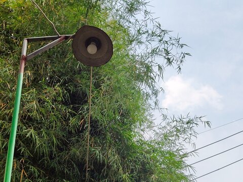 background of street lights on a small road