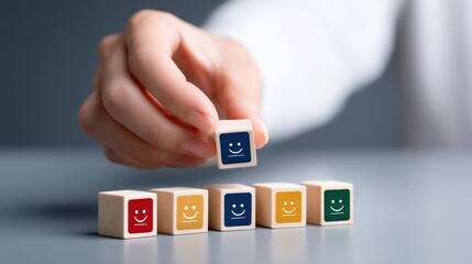 Creative image of colorful smiley face icons representing happiness, positive emotions, cheerful mood, and social communication in a vibrant digital illustration