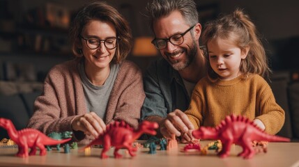 Obraz premium Playful Parents Engaging in Fun Learning Activity with Kids