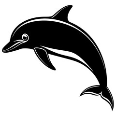 Black Dolphin Jumping Silhouette