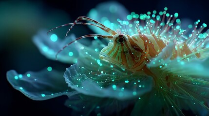 Lionfish, ethereal, glowing, translucent fins and spines, otherworldly