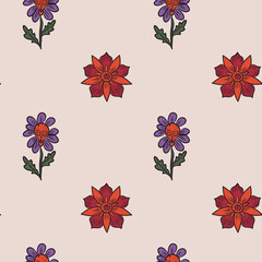 Halloween Pattern Of Skull Flowers In Stylish Design