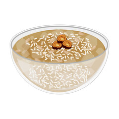Vector Illustration Logo Clipart Cold Korean Sweet Rice Punch or Sikhye