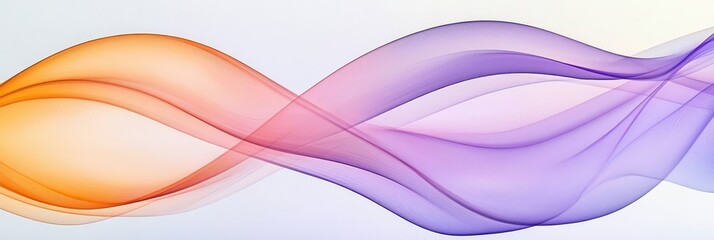 Fototapeta premium Stunning Digital Artwork Featuring a Mesmerizing Blend of Orange, Peach, and Lavender Gradient Waves