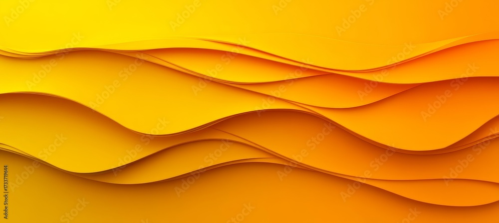 Sticker elegant abstract wavy gradient background with a soft minimalist texture in warm sunny yellow tones