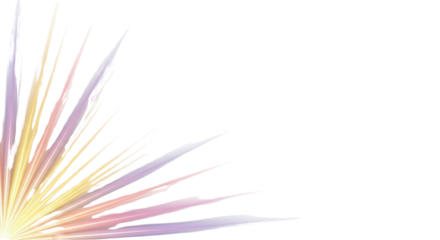 Colorful burst of light rays in corner isolated PNG with Transparent Background