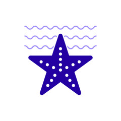 Obraz premium Icon a Starfish, isolated against a clean background.