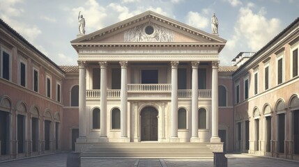 Obraz premium Architectural Masterpiece: A Venetian Palace Rendering