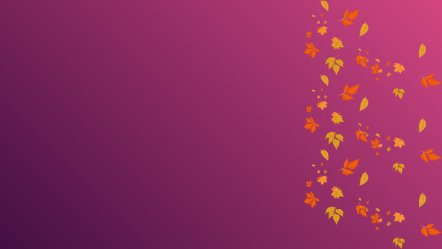 Autumn foliage on purple gradient seasonal design with falling leaves for october november events decor