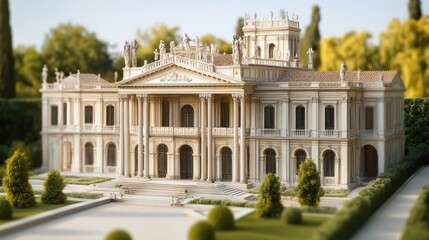 Obraz premium Grand Italian Villa Architectural Design: A Majestic Estate