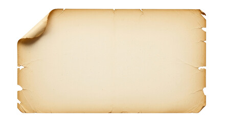 Fototapeta premium Aged paper texture with curled corner isolated PNG with Transparent Background