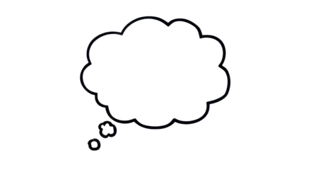 Think bubble cloud for social media communication isolated PNG with Transparent Background