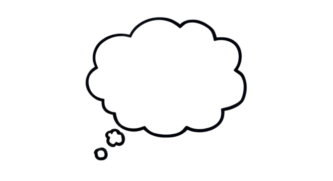 Think bubble cloud for social media communication isolated PNG with Transparent Background