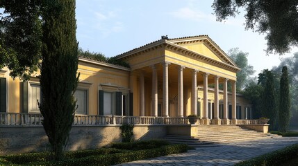 Obraz premium Neoclassical Villa in Morning Light