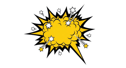 Comic style cartoon boom blast explosion for graphic design isolated PNG with Transparent Background