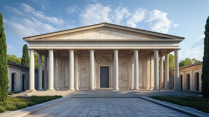 Obraz premium Neoclassical Temple Architecture: A Digital Rendering