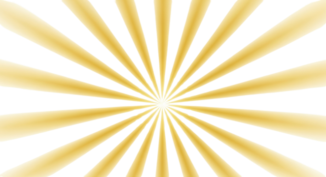 Golden sunburst abstract design for banner isolated PNG with Transparent Background