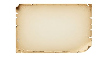 Old paper parchment scroll, aged vintage document isolated PNG with Transparent Background