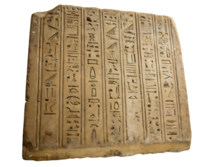 Ancient Egyptian Hieroglyphs Carved in Stone Tablet Historical Script and Language Preservation