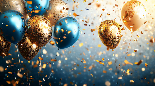 Celebrate success with this vibrant balloon and confetti display, perfect for birthdays, anniversaries, and joyous promotions to elevate your brand!