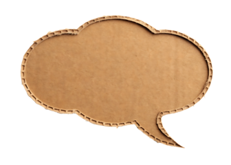 Cardboard Speech Bubble on Black Background Ready for Text or Graphics for Digital Marketing and Creative Projects