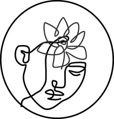 Woman Continous Line Art