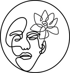 Woman Continous Line Art