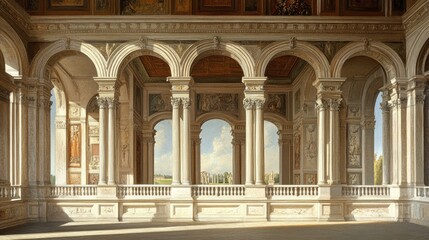 Grand Architectural Interior: A Vision of Classical Elegance