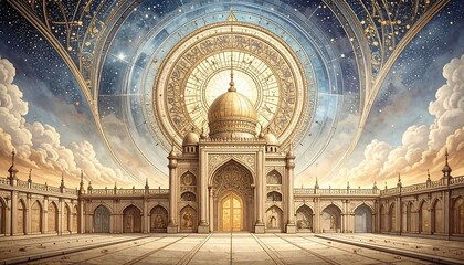 Fototapeta premium Golden celestial palace