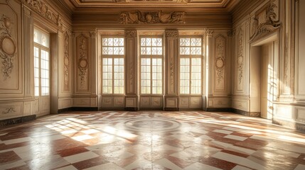 Sunlit Grandeur: An Elegant Interior of a Historic Palace