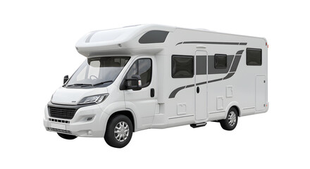 Naklejka premium White camper van motorhome isolated on white