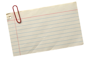 Blank Index Card with Red Paperclip Ready for Notes and Creative Ideas Perfect for Back to School