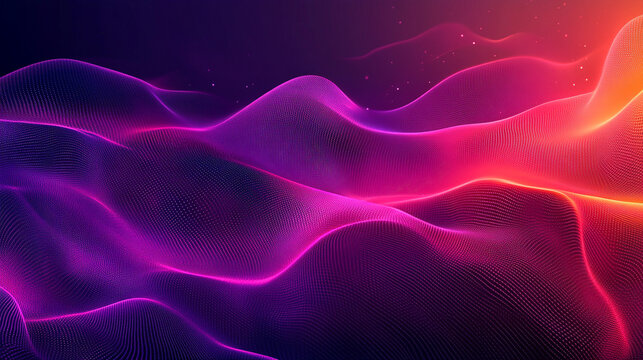 Vibrant black, purple, pink, and yellow mesh gradient with glowing arc light effect. Neon tones blend dynamically, creating a bold abstract background with futuristic and modern aesthetic.